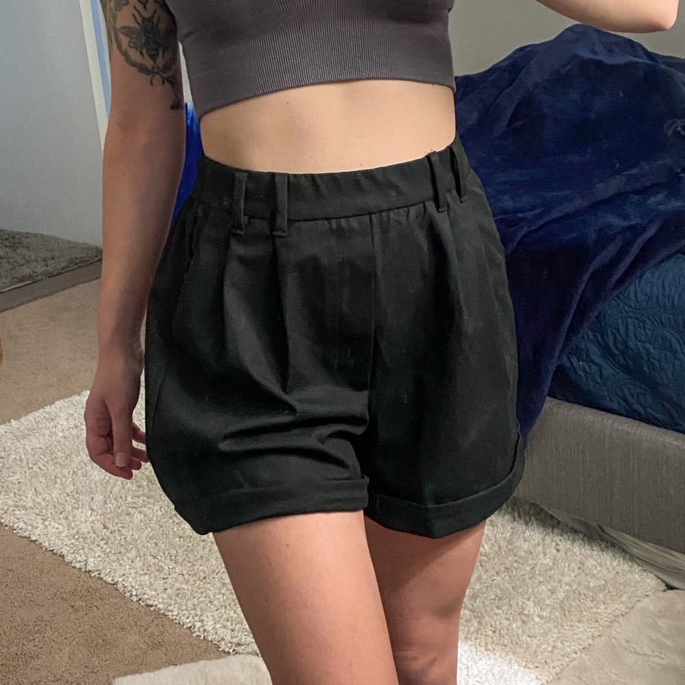 Bershka High Waisted Black Shorts